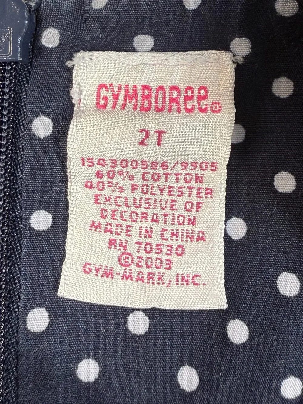 VINTAGE‎ GYMBOREE Girls Dress 2T 2003 Polka Dot Nautical Coastal Sleeveless